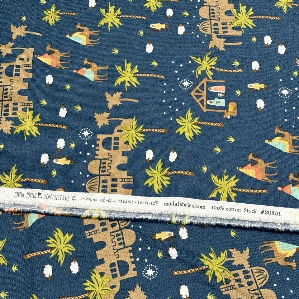 2 Yds Moda Fabrics Joyful Oh Little Town Midnight Christmas Bethlehem 20801 Quit - Image 2 of 4