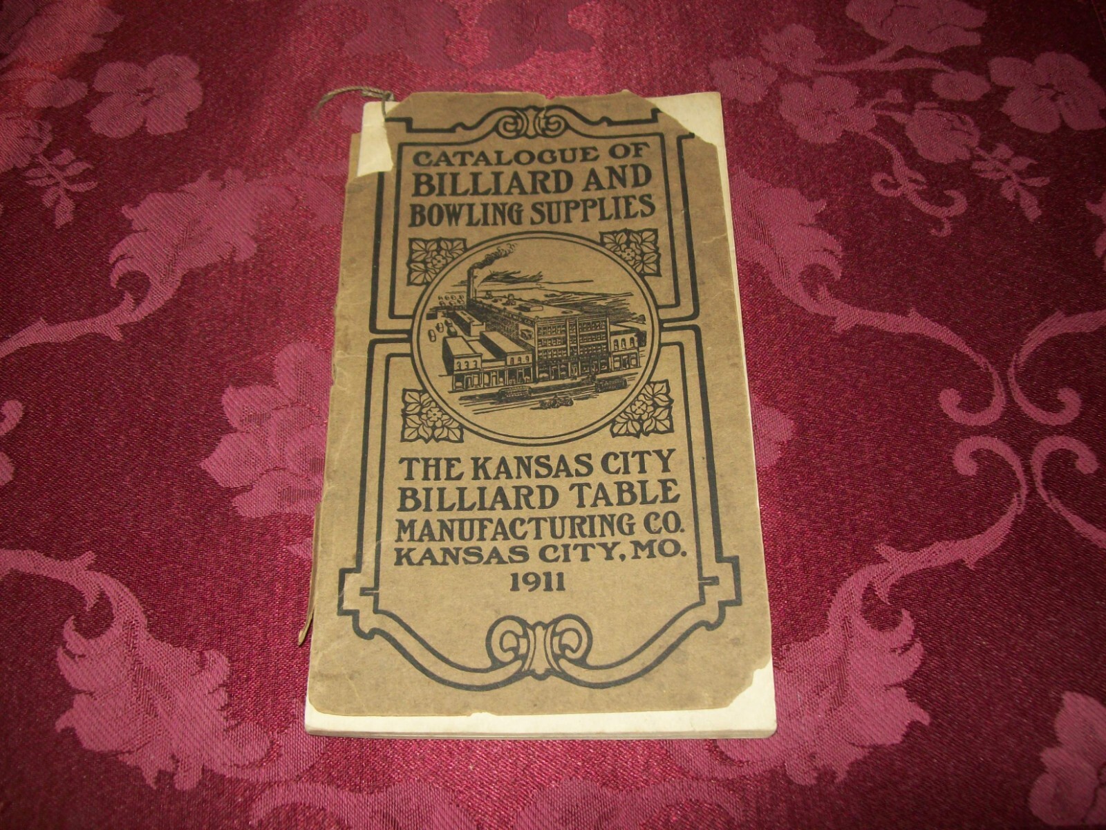 1911 KANSAS CITY BILLIARD TABLE MFG. CO. BILLIARD & BOWLING SUPPLIES