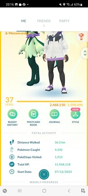 Pokemon Go ( Stage 37 ) Shiny Meowscarada ( 35 Shinys )