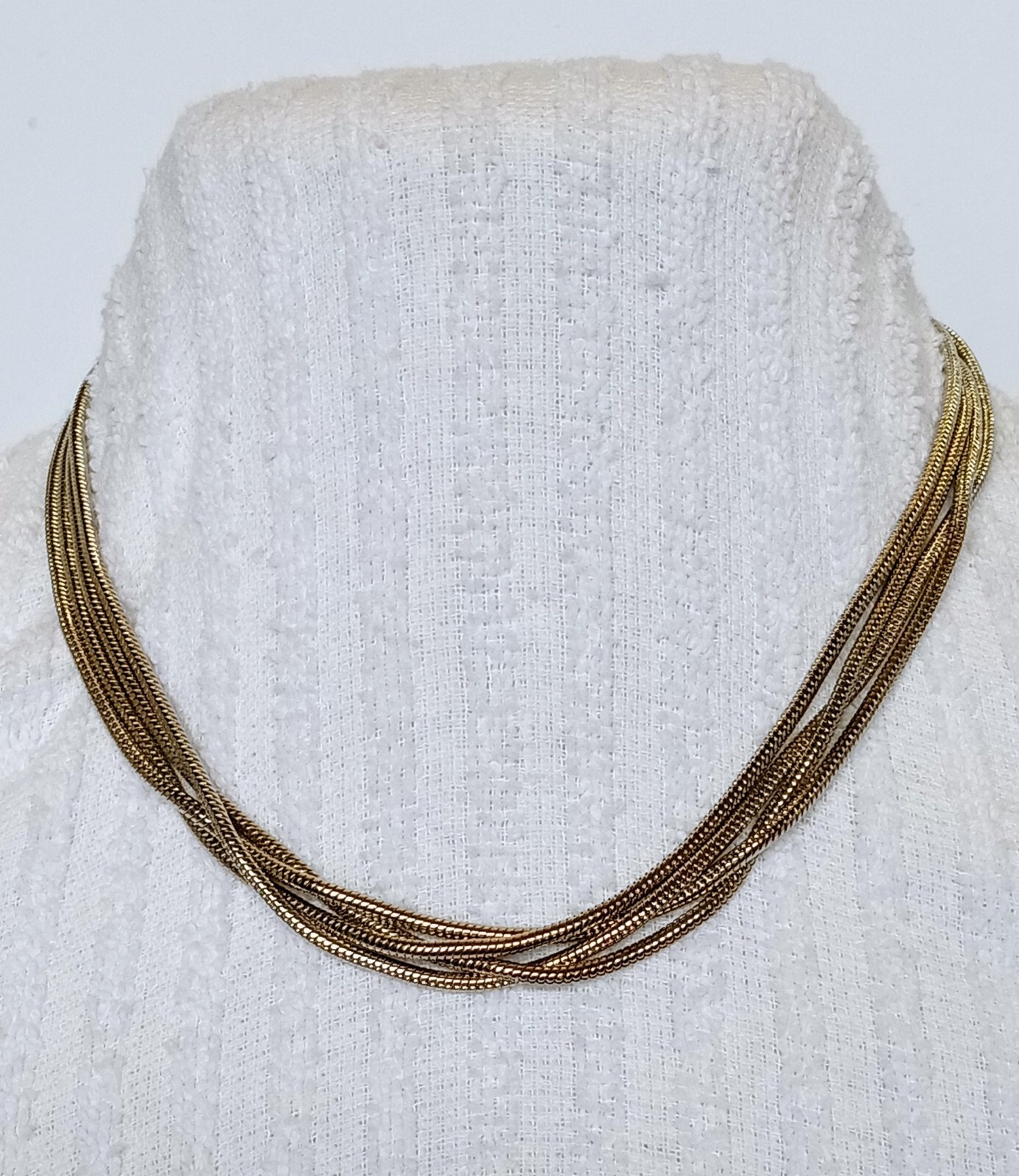 Multiple Silvertone Snake Chain Collar Necklace 1… - image 3