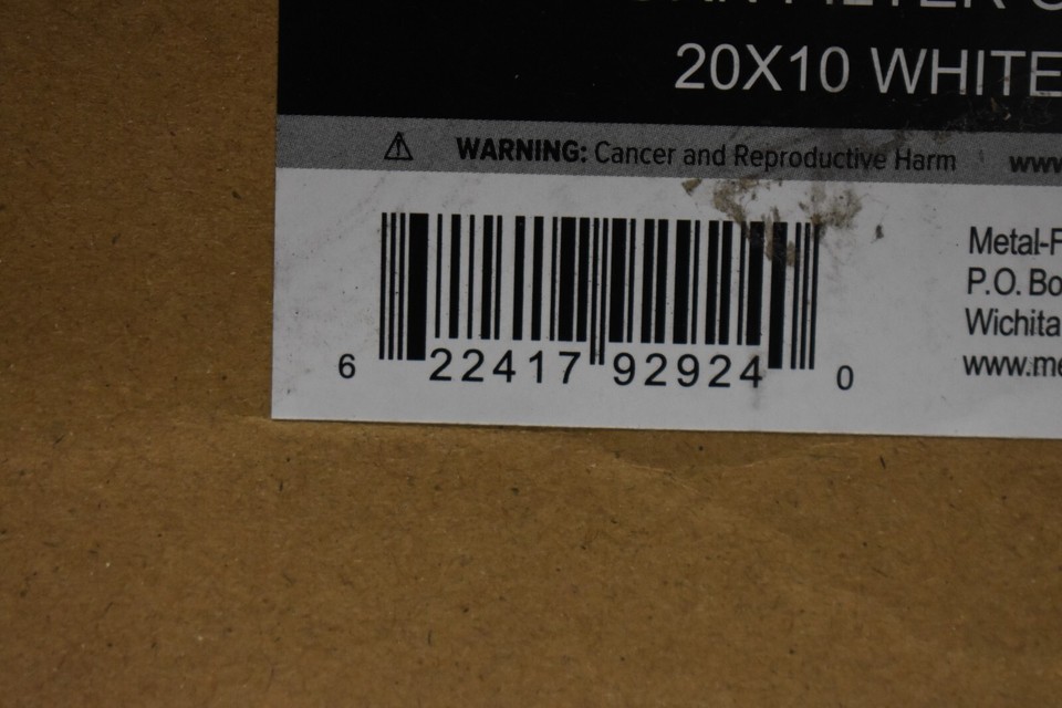 Metal Fab 20" x 10" Return Filter Grille Steel Air Filter Grille 1