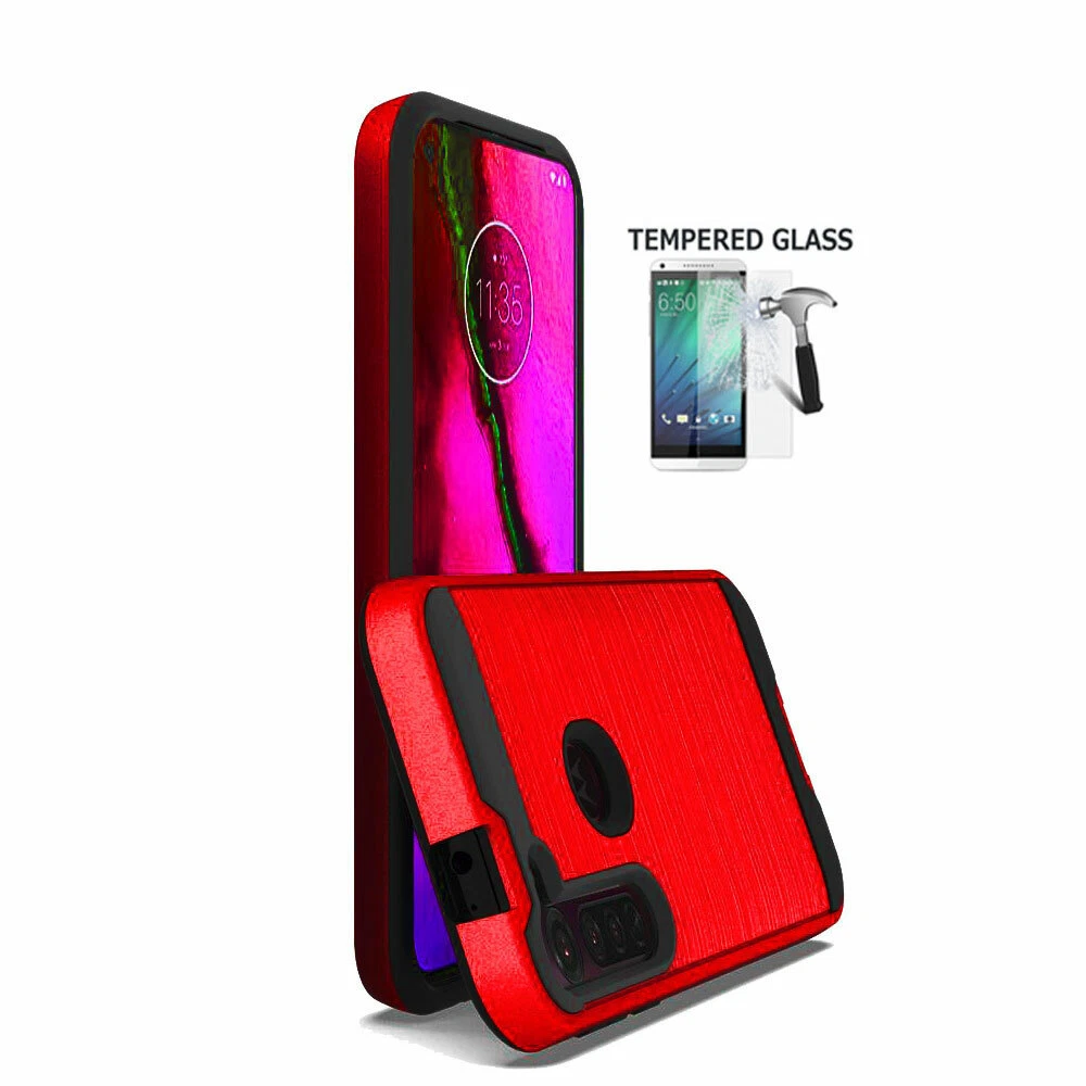 Moto G Stylus 2020 Case Dual-Layer Protective Brush Cover