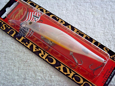 LOT OF-3-LUCKY CRAFT LIGHTNING POINTER 110DD / 4-1/2'' & 1/2OZ IN FRENCH PEARL OB
