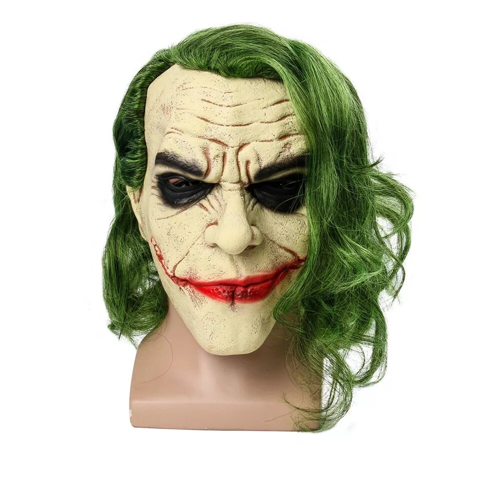 2026 Realistic Joker Mask Halloween Dark Knight Joker Costume