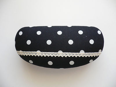 POLKA DOT Eyeglass/Sunglasses Hard Case Large Black or Pink  display picture 3