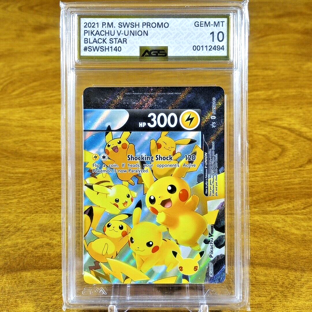 Pokemon SWSH Black Star Promo Pikachu V-Union SWSH140 AGS Gem-MT