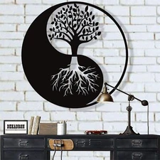 DEKADRON Metal Wall Art, Tree of Life Wall Art, Metal Yin Yang Decor, Metal W...