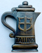 USSR SOVIET CITY PIN BADGE. TALLINN. ESTONIA. BEER STEIN WITH LID. MUG