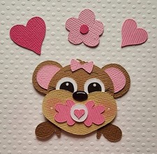 Baby Girl Monkey Peeker. Scrapbook, Card making Paper Piecing