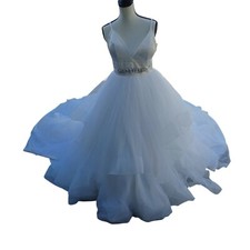 L'amour by Calla Blanche Tatum Style Ivory/white Illusion Wedding Gown Size 14