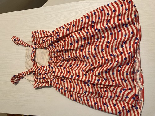 Cat and Jack Girls Red White & Blue Stars & Stripes July 4th Tank Dress XL - Picture 8 of 9