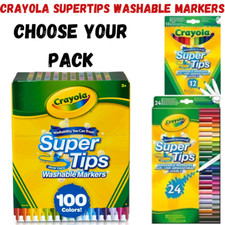 CRAYOLA Washable Markers Felt Tips Colouring Pens Art School Fine Brush Paint