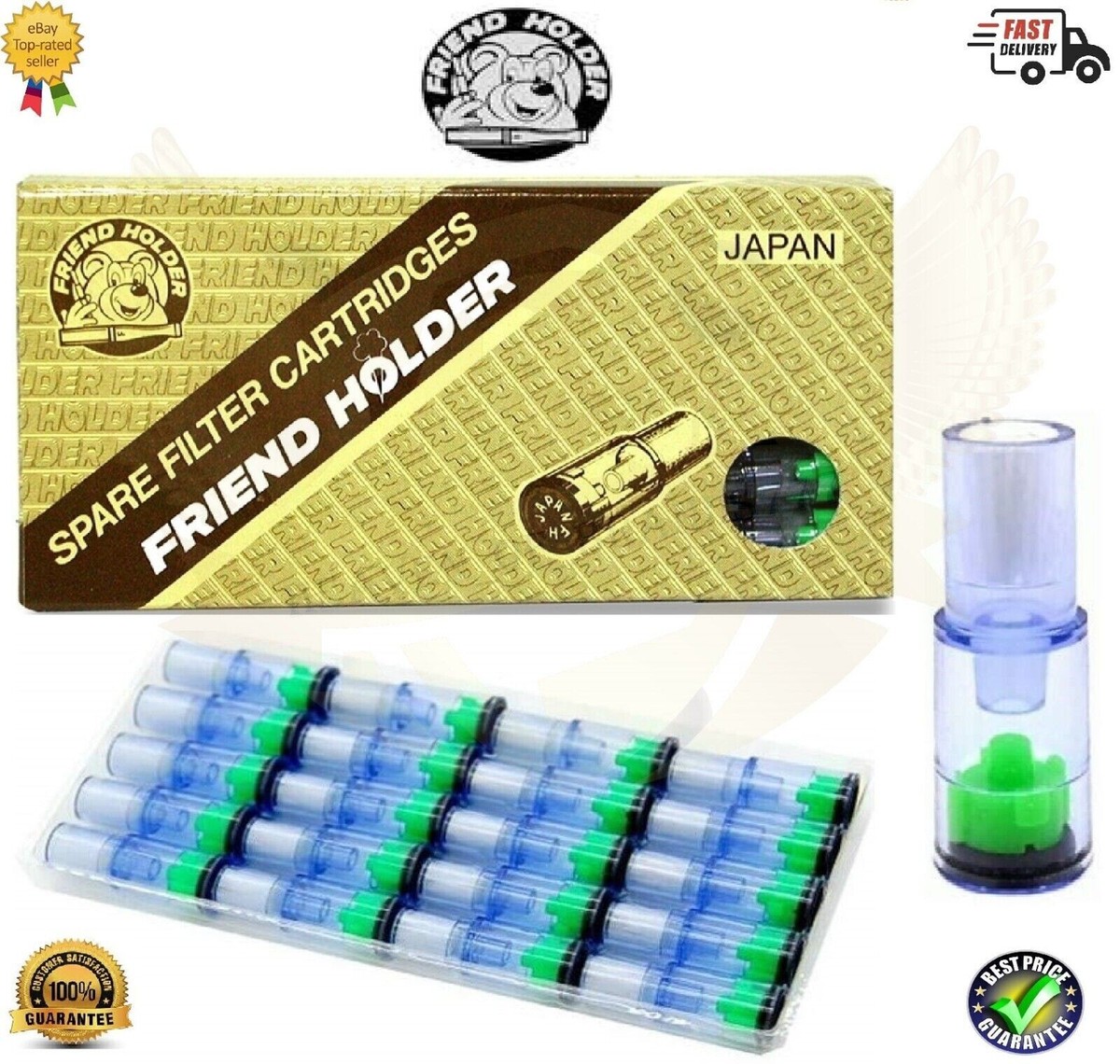japanese electronic cigarette holder FRIEND HOLDER Spare Cigarette Filter Cartridges 20 x Per Pack Made In JAPAN