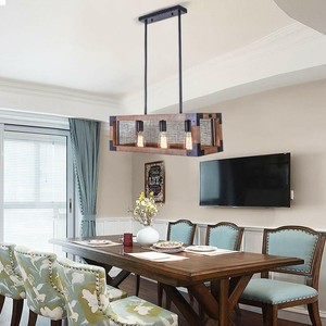 Rustic Wood Kitchen Island Light 3 Lights Linear ...