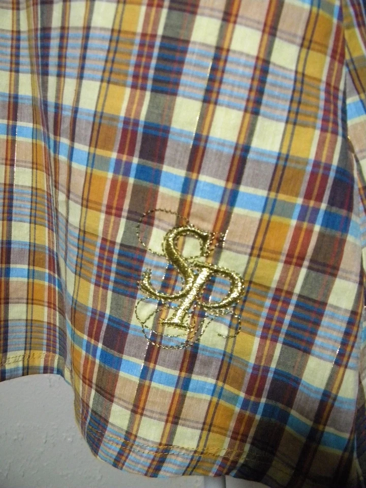 Camiseta sin mangas a cuadros Carmel con cremallera lateral cruzada talla M South Pole nueva con etiquetas Foto 2 de 4