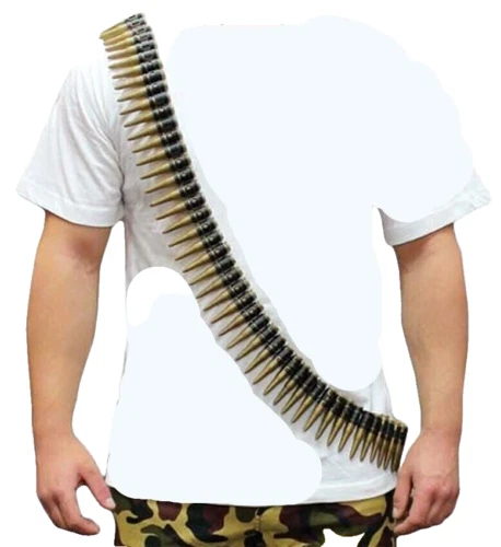 BULLET BELT Plastic Bandolier Costume Party Commando Army Gangster Soldier Ammo - Picture 2 of 9