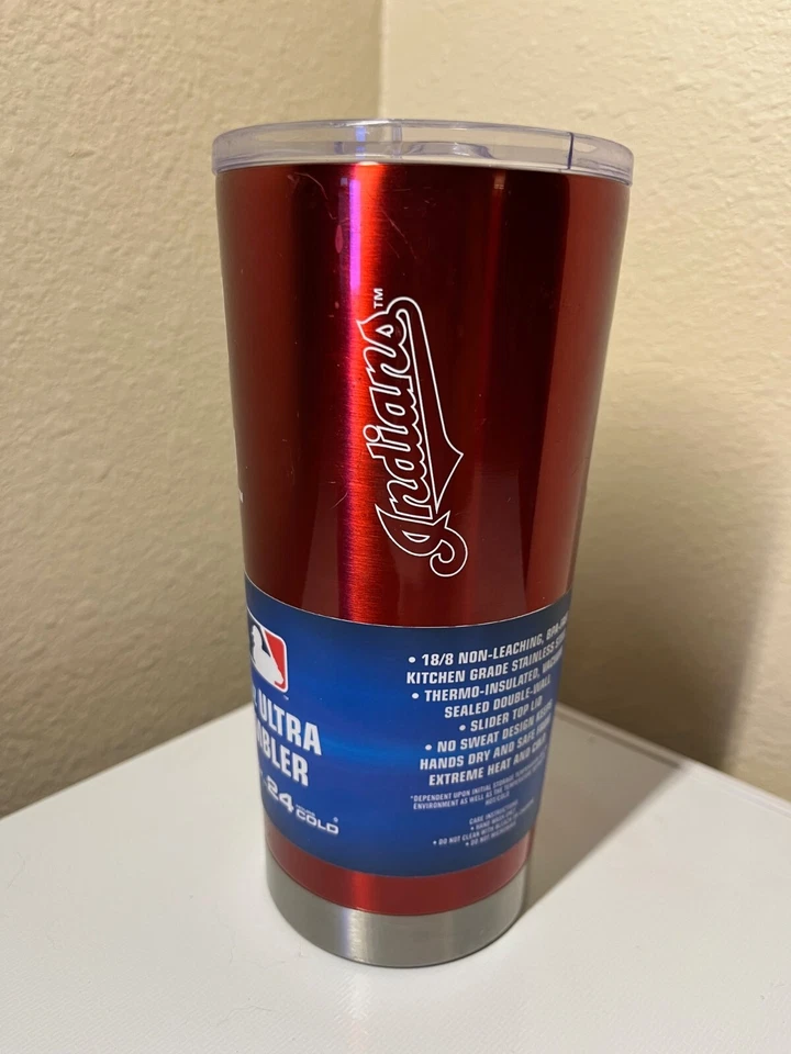 Vaso Cleveland Indians Guardians 20 oz doble aislamiento inoxidable 24 horas frío Foto 4 de 4