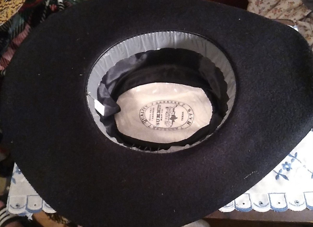 Summit Hat Co. 7X Black Wool Felt Western Cowboy Hat Houston 