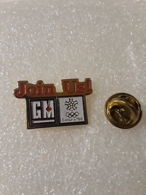 Vintage 1988 Calgary Join Us GM Olympic Sponsor Pin