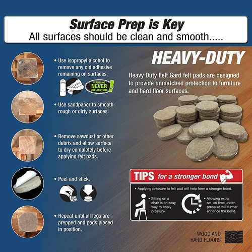 Shepherd Hardware 9021 3/8-Inch Self-Adhesive Felt Furniture Pads 75-Count Beige - Picture 6 of 6