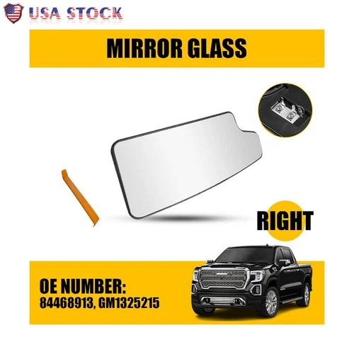Right Mirror Glass For 2020-2021 Chevy Silverado GMC Sierra With Heated Function