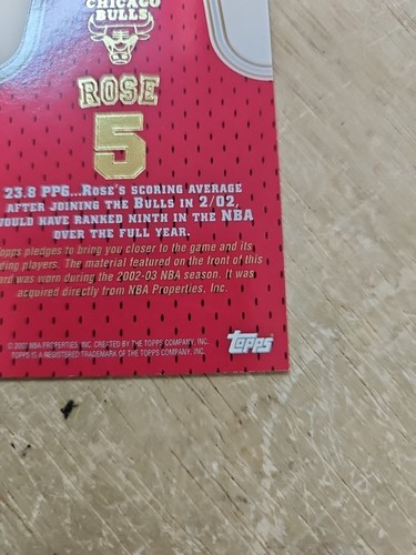 Maglia Jalen Rose 2002-03 Topps Edizione Autentica Gioco Indossata Road Jersey Bulls - Foto 8 di 12