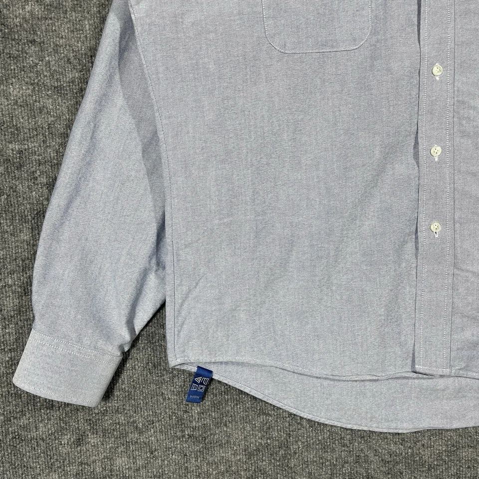 VINTAGE G.H. Bass & Co. Weejun Oxford Shirt Size 17 XL OCBD Cotton Preppy Blue - Image 3 of 4