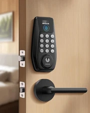NEW! Desloc C110 Keyless Entry Fingerprint Smart Lock w/ Lever Set/Smart Screen