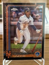 2025 Topps Chrome Logofractor Francisco Lindor Black Refractor 10/10 Bookend