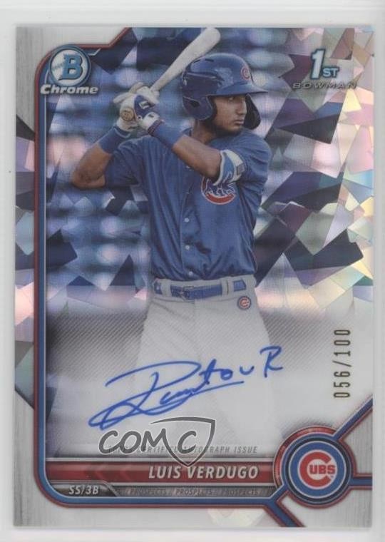 2022 Bowman Chrome Prospect Atomic Refractor /100 Luis Verdugo #CPA-LV Auto 6fs