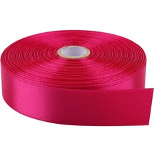 1 Inch x 50 Yards Polyester Ribbon - Fuchsia Single-Faced Craft Ribbon for ...