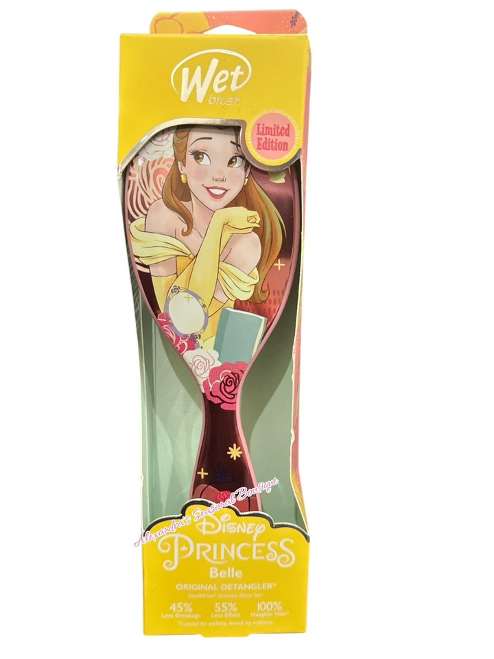 DISNEY PRINCESS Belle Limited Edition Wet Brush Hair Original Detangler Pink New - Image 2 of 4