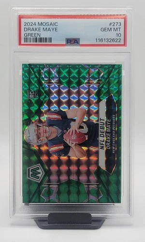 2024 Panini Mosaic - NFL Debut Drake Maye #273 Green Mosaic Prizm (RC)