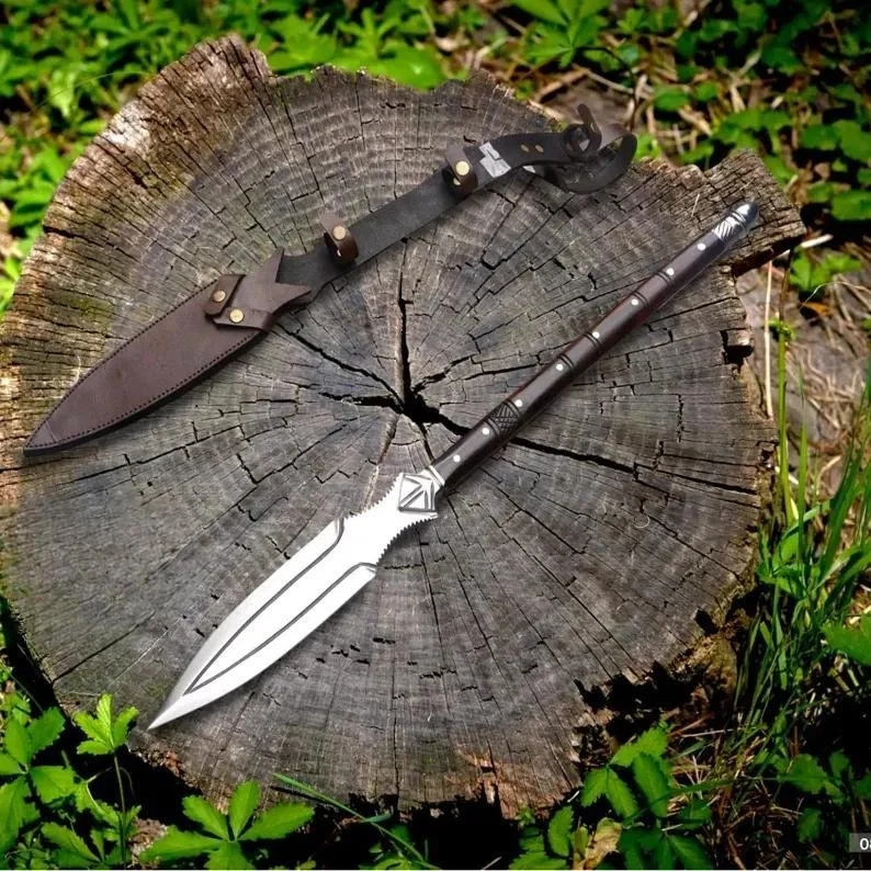 Custom Handmade Carbon Steel Blade Viking Spear Sword | Hunting Sword Camping - Image 3 of 4