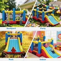 Aufblasbare HüPfburg Mit GroßE GebläSe & Rutsche Trampolin Spielburg Springburg