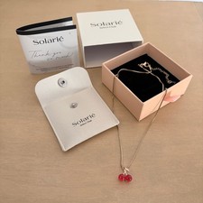 NEW NECKLACE Cherries Gold Quality Solarie Select Stainless Steel Teen