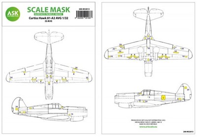 Curtiss Hawk 81-A2 AVG surface panels masks for Great Wall Hobby / 1:32