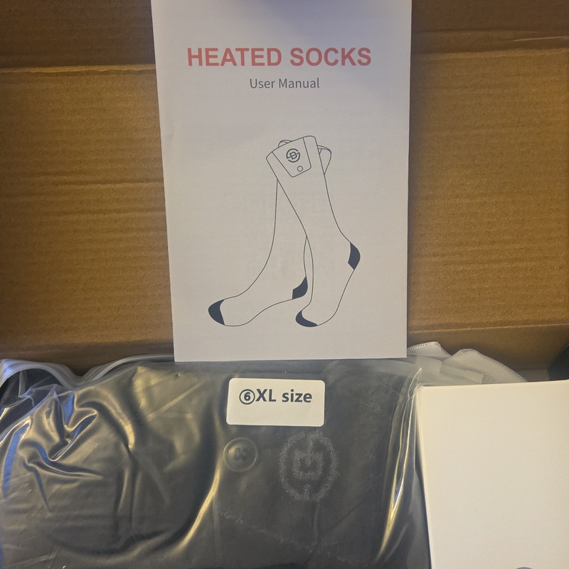 Heated Outdoor Socks XL Black 1 Pair KEC-8000 Winter Unisex Adults