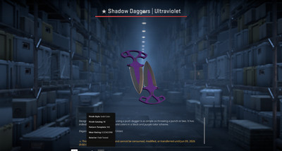 CS2    Shadow Daggers | Ultra Violet / Official Steam Trade / Steam Value  62