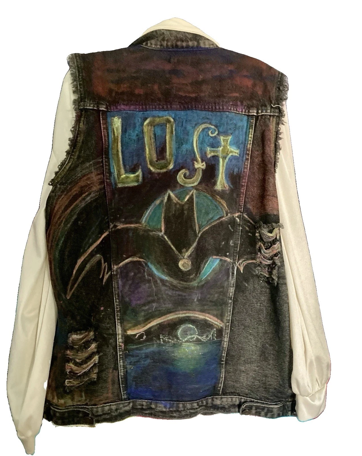 Lost Boys Warriors OOAK Tribute BATTLE VEST Upcycled hand-painted Designer COA image 2