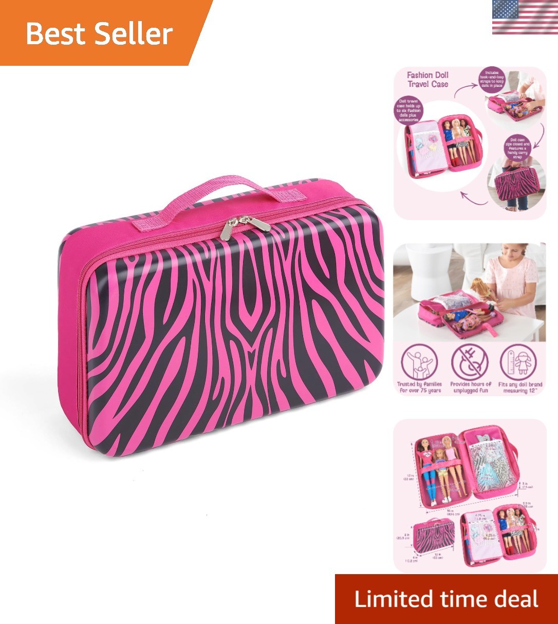 & Accessories, Fits 6 Dolls, Leopard Print