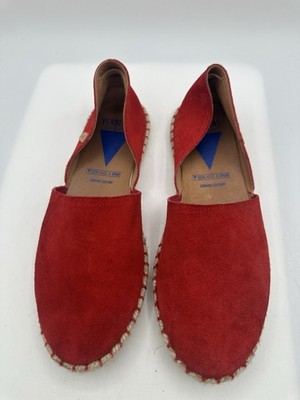 Verbenas Espadrilles Carmen Red Suede Flat Slip On Shoes Women's 40/ US 9