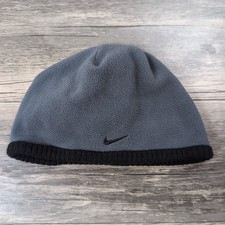 Nike Beanie Cap Hat Youth One Size Blue Fleece Swoosh Y2K Training Boys