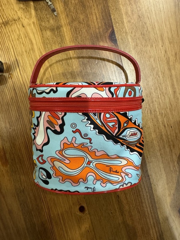 EUC Emilio Pucci Toiletry/Makeup Bag Multicolor Zipper Handle- sf/pf