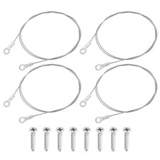 4Pcs Lanyard Cable, 100cm x 1.5mm 304 Stainless Steel Wire Rope Lanyard