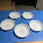 5-Vintage Fire King Oven Ware 6.5” Milk Glass Soup/Cereal/Dessert Bowls, USA