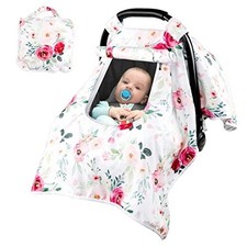 Car Seat Covers for Babies Girl, Winter Carseat Seat Cover for Newborns, Floral