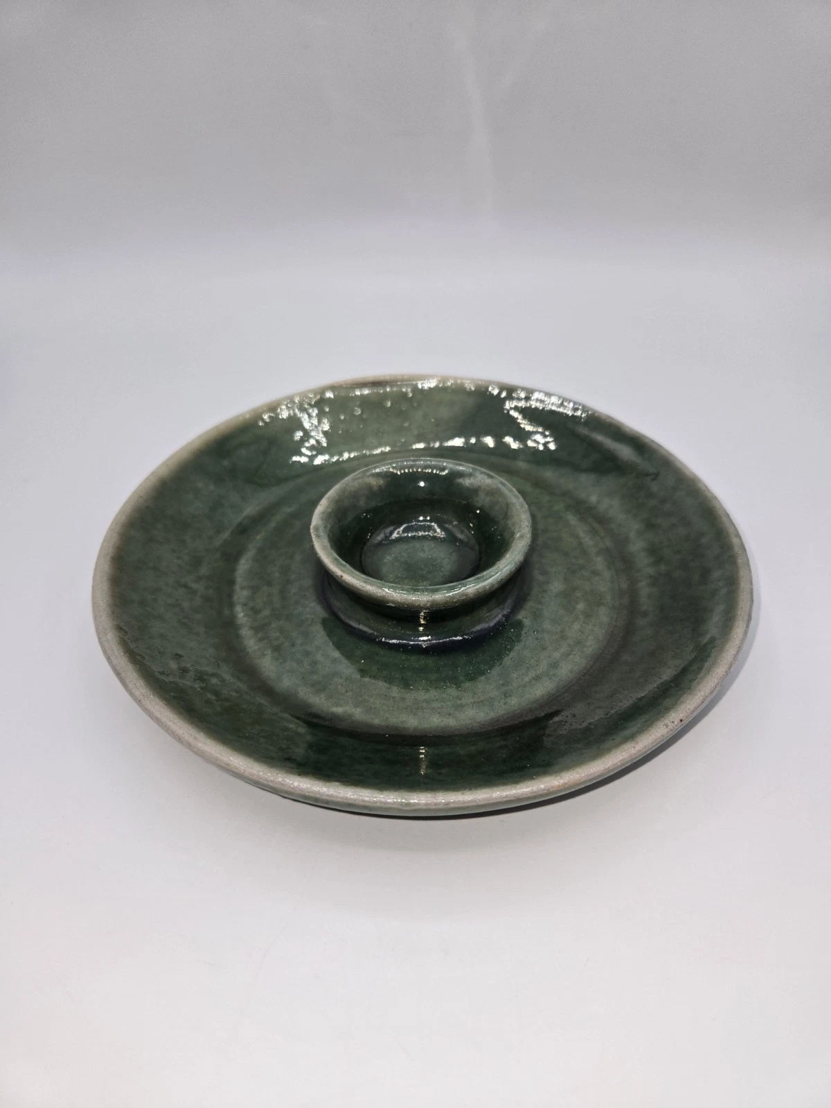 Handmade Studio Pottery Egg Separator Green Glazed Stoneware Signed
Opens in a new window or tab