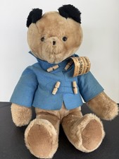 Vintage Eden Paddington Bear Plush Toy 18  Blue Toggle Button Rain Jacket