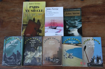 JULES VERNE - LOT DE 8 LIVRES - HACHETTE/POCHE - De 1966 à 2010 - TB ETAT - Photo 1/4